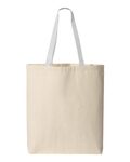 Q-Tees Q4400 11L Canvas Tote with Contrast-Color Handles Front Thumbnail