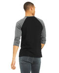 Bella + Canvas 3200 Unisex 3/4-Sleeve Baseball T-Shirt Back Thumbnail