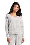 port & company lpc140v ladies beach wash ® cloud tie-dye v-neck sweatshirt Front Thumbnail