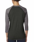 Next Level 6051 Unisex Tri-Blend 3/4-Sleeve Raglan T-Shirt Back Thumbnail