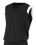 a4 nb2340 youth moisture management v neck muscle shirt Front Thumbnail