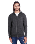 threadfast apparel 302z unisex triblend full-zip light hoodie Front Thumbnail