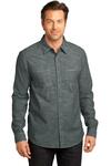 district dm3800 - mens long sleeve washed woven shirt Front Thumbnail