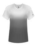 Badger Sport 4207 Ombre Women's V Neck Tee Front Thumbnail