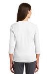 port authority l517 ladies modern stretch cotton 3/4-sleeve scoop neck shirt Back Thumbnail