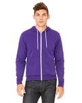 bella + canvas 3739 unisex sponge fleece full-zip hooded sweatshirt Front Thumbnail