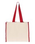 q-tees q1100 14l tote with contrast-color handles Back Thumbnail