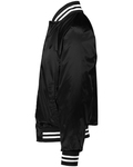 augusta sportswear 3610 satin baseball jacket/striped trim Side Thumbnail