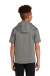 Sport-Tek YST251 Youth Sport-Wick ® Fleece Short Sleeve Hooded Pullover Back Thumbnail