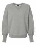MV Sport W22712 Women's Sueded Fleece Crewneck Sweatshirt Front Thumbnail