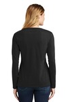 port & company lpc450vls ladies long sleeve fan favorite v-neck tee Back Thumbnail