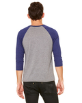 Bella + Canvas 3200 Unisex 3/4-Sleeve Baseball T-Shirt Back Thumbnail