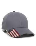 outdoor cap usa-300 twill hat with flag visor Side Thumbnail