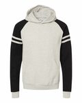jerzees 97cr nublend varsity color-block hooded sweatshirt Front Thumbnail