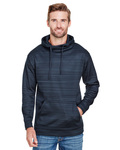 j america ja8661 adult odyssey striped poly fleece pullover hood Front Thumbnail