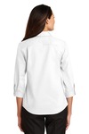port authority l665 ladies 3/4-sleeve superpro ™ twill shirt Back Thumbnail