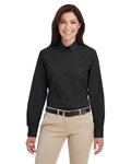 harriton m581w ladies' foundation 100% cotton long-sleeve twill shirt with teflon™ Front Thumbnail