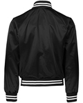 augusta sportswear 3610 satin baseball jacket/striped trim Back Thumbnail