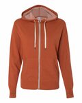 independent trading co. prm90htz unisex heathered french terry full-zip hooded sweatshirt Front Thumbnail