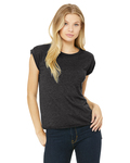 Bella + Canvas 8804 Women's Flowy Muscle T-Shirt With Rolled Cuffs Back Thumbnail