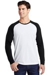 sport-tek st400ls posicharge ® long sleeve tri-blend wicking raglan tee Front Thumbnail