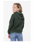 Bella + Canvas 3719Y Youth Sponge Fleece Pullover Hooded Sweatshirt Back Thumbnail