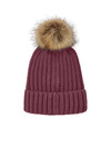 Port Authority C990 Faux Fur Pom Beanie Back Thumbnail