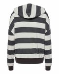 mv sport w21721 women's striped fleece boxy hooded sweatshirt Back Thumbnail