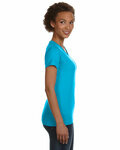 LAT 3507 Ladies' V-Neck Fine Jersey T-Shirt Side Thumbnail