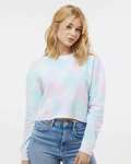 Independent Trading Co. AFX24CRP Women's Lightweight Cropped Crew Pullover Front Thumbnail