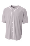 a4 n4184 shorts sleeve full button baseball top Front Thumbnail