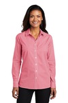 port authority lw644 ladies broadcloth gingham easy care shirt Front Thumbnail