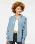 independent trading co. afx90unz unisex lightweight full-zip hooded sweatshirt Front Thumbnail