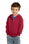 port & company car78tzh toddler core fleece full-zip hooded sweatshirt Front Thumbnail