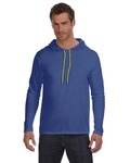 anvil by gildan 987an cotton long sleeve hooded t-shirt Front Thumbnail