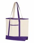 Q-Tees Q1500 34.6L Large Canvas Deluxe Tote Side Thumbnail