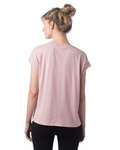 alternative 4461hm ladies' modal tri-blend raw edge muscle t-shirt Back Thumbnail