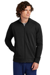sport-tek st857 sport-wick ® stretch full-zip cadet jacket Front Thumbnail