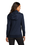 Port Authority L814 Ladies Smooth Fleece Hooded Jacket Back Thumbnail