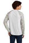 sport-tek st376ls drift camo colorblock long sleeve tee Back Thumbnail