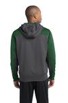 sport-tek st249 tech fleece colorblock 1/4-zip hooded sweatshirt Back Thumbnail