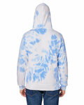 j america ja8861 adult tie-dye pullover hooded sweatshirt Back Thumbnail