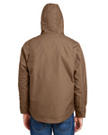 dri duck 5065 men's 8.5oz, 60% cotton/40% polyester storm shield tm hooded canvas yukon jacket Back Thumbnail