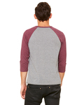 Bella + Canvas 3200 Unisex 3/4-Sleeve Baseball T-Shirt Back Thumbnail