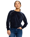 US Blanks US538 Ladies' Velour Long Sleeve Crop T-Shirt Side Thumbnail
