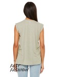 Bella + Canvas 8804 Women's Flowy Muscle T-Shirt With Rolled Cuffs Back Thumbnail