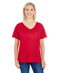 threadfast apparel 203fv ladies' triblend fleck short-sleeve v-neck t-shirt Front Thumbnail