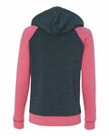 mv sport w17127 women’s harper raglan hooded sweatshirt Back Thumbnail