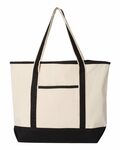 q-tees q1500 34.6l large canvas deluxe tote Front Thumbnail