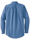 port authority tls600 tall long sleeve denim shirt Back Thumbnail